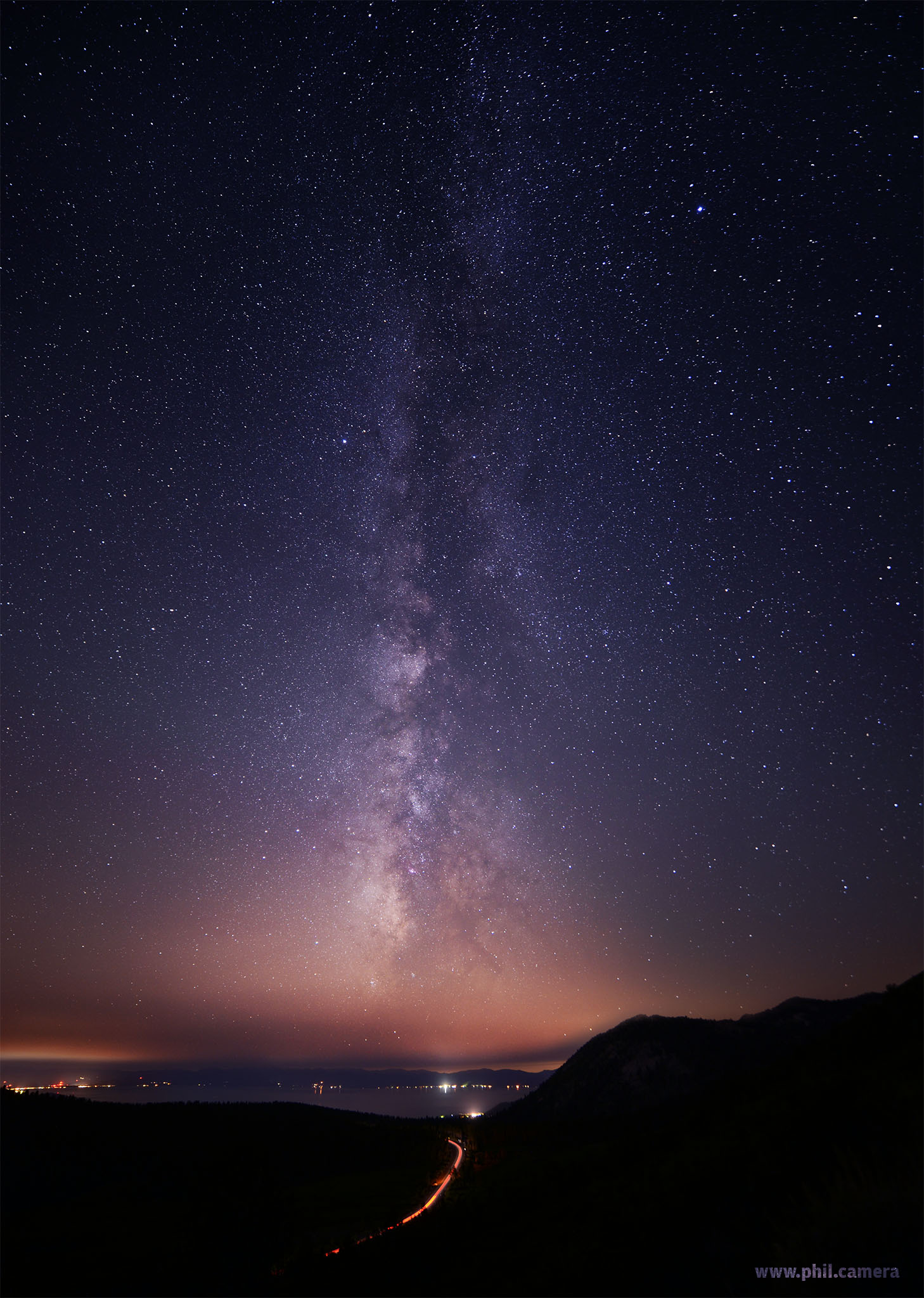 Milky Way rises from the haze of th