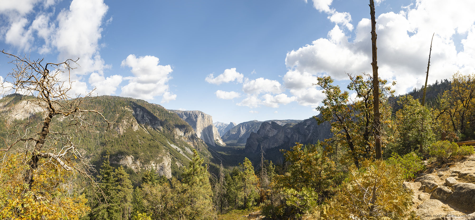 Fall-touched Yosemite Valley as see
