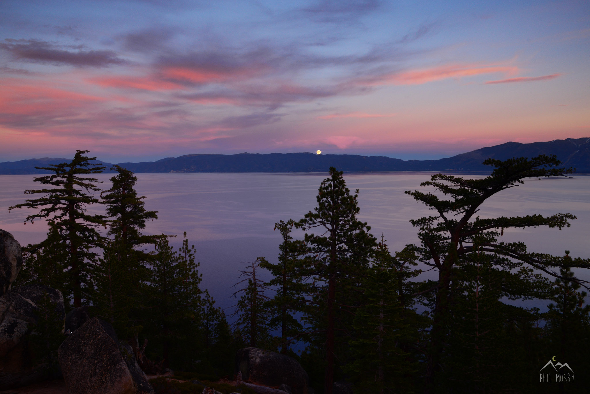 Full Moon Rising over Lake Tahoe