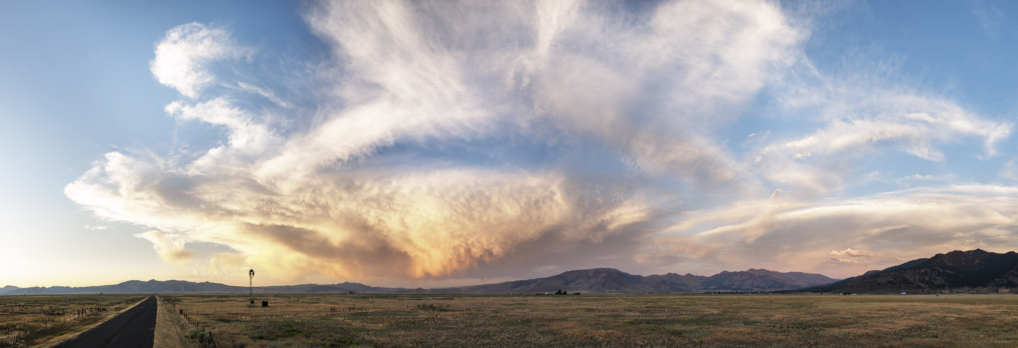 Spectacular distant rain clouds a h